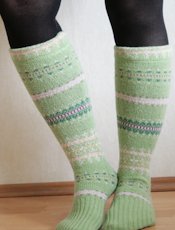 Pearls and Scissors Socks from Sweater Sleeves